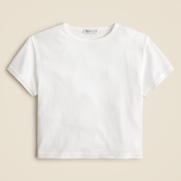 Crewcuts Girls' everyday T-shirt in vintage jersey in White- Size XXL 14-15 - Picture 2 of 8
